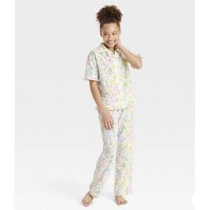 Kid's Size 6 Mommy & Me Matching Family Pajama Sleep Set Girls White Floral